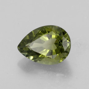 1.97캐럿 천연 노란빛 그린 투르말린, 배 모양, 9.2×6.7 mm, VVS