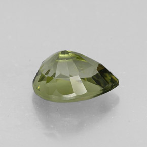 1.97캐럿 천연 노란빛 그린 투르말린, 배 모양, 9.2×6.7 mm, VVS