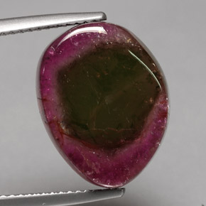 10.19캐럿 천연 멀티컬러 투르말린, 멋진 모양, 16.2×12.9 mm, 투명한