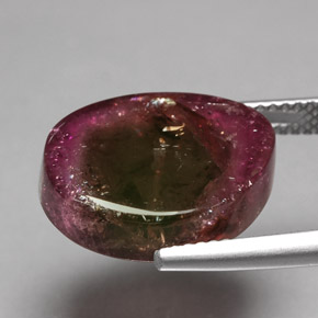10.19캐럿 천연 멀티컬러 투르말린, 멋진 모양, 16.2×12.9 mm, 투명한