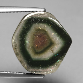 10.79캐럿 천연 멀티컬러 투르말린, 투명한, 15.5×15.1 mm, 투명/반투명