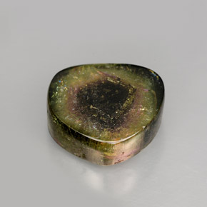 9.19캐럿 천연 멀티컬러 투르말린, 멋진 모양, 13×11.8 mm, 투명한