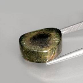 9.19캐럿 천연 멀티컬러 투르말린, 멋진 모양, 13×11.8 mm, 투명한