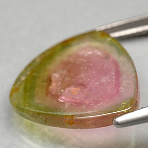 7.50캐럿 천연 워터멜론 투르말린, 투명한, 17.9×17.3 mm, 투명/반투명
