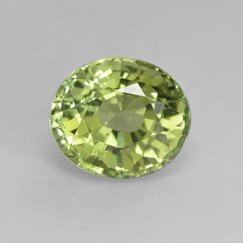 1.27캐럿 천연 Pear Green  투르말린, 타원형 컷, 7×6 mm, VS
