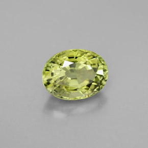 1.63캐럿 천연 노란빛 그린 투르말린, 타원형 컷, 8.3×6.4 mm, VVS