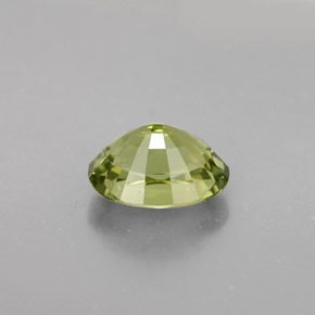 1.63캐럿 천연 노란빛 그린 투르말린, 타원형 컷, 8.3×6.4 mm, VVS