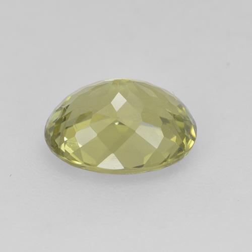 1.25캐럿 천연 Light Greenish Yellow  투르말린, 타원형 컷, 7.6×6.1 mm, VS