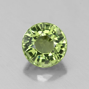 1.04캐럿 천연 그린 투르말린, 라운드 컷, 5.98 mm, VVS
