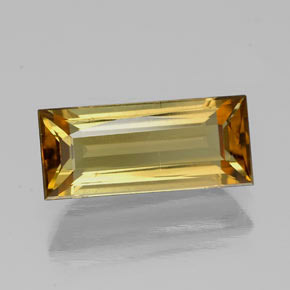 1.55캐럿 천연 골든 옐로우 투르말린, 바게트, 10.4×4.5 mm, SI