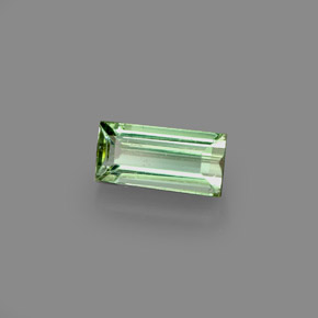 0.65캐럿 천연 그린 투르말린, 바게트, 6.8×3.3 mm, VVS-VS