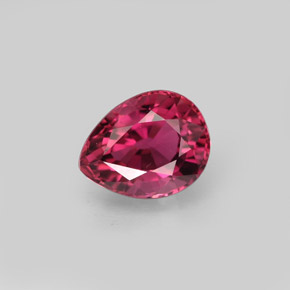 1.24캐럿 천연 퍼플 로즈 투르말린, 배 모양, 7.1×5.6 mm, VVS