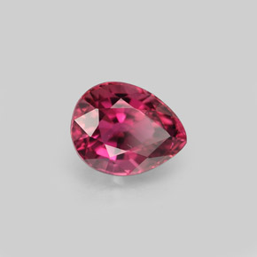 1.24캐럿 천연 퍼플 로즈 투르말린, 배 모양, 7.1×5.6 mm, VVS