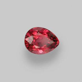 0.99캐럿 천연 로즈 핑크 투르말린, 배 모양, 6.9×5.3 mm, VVS