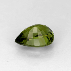 0.91캐럿 천연 노란빛 그린 투르말린, 배 모양, 7.3×5.5 mm, IF