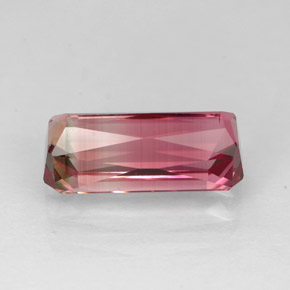 2.81캐럿 천연 바이컬러 투르말린, 에메랄드 컷, 11.8×5.3 mm, VVS-VS