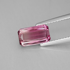 1.97캐럿 천연 멀티 핑크 투르말린, 에메랄드 컷, 9.5×5.5 mm, VVS