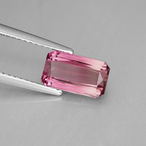 1.97캐럿 천연 멀티 핑크 투르말린, 에메랄드 컷, 9.5×5.5 mm, VVS
