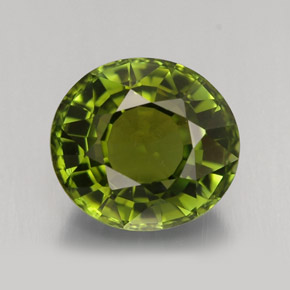 3.15캐럿 천연 그린 투르말린, 타원형 컷, 9.3×8.5 mm, VVS