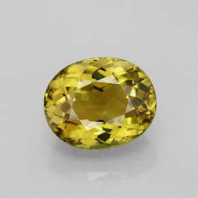 3.97캐럿 천연 녹빛 골든 투르말린, 타원형 컷, 10.4×8.5 mm, VVS