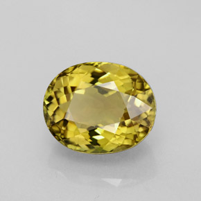 3.97캐럿 천연 녹빛 골든 투르말린, 타원형 컷, 10.4×8.5 mm, VVS