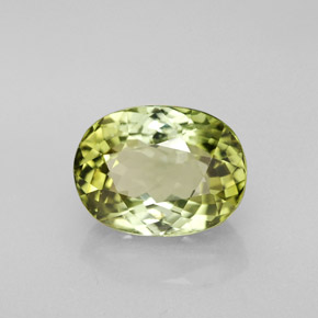 3.18캐럿 천연 노란빛 그린 투르말린, 타원형 컷, 10×7.5 mm, VVS-VS