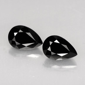 캐럿 천연 검정색 투르말린 보석, 배 모양, 5.9×4 mm, 불투명체
