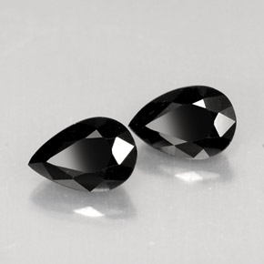 캐럿 천연 검정색 투르말린 보석, 배 모양, 5.9×4 mm, 불투명체