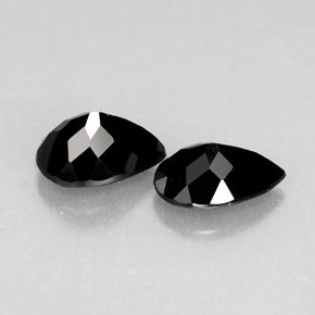 캐럿 천연 검정색 투르말린 보석, 배 모양, 5.9×4 mm, 불투명체