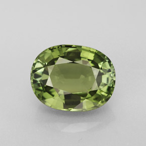 3.72캐럿 천연 그린 투르말린, 타원형 컷, 10.6×8.3 mm, VVS