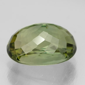 3.74캐럿 천연 노란빛 그린 투르말린, 타원형 컷, 10.8×7.8 mm, VVS-VS