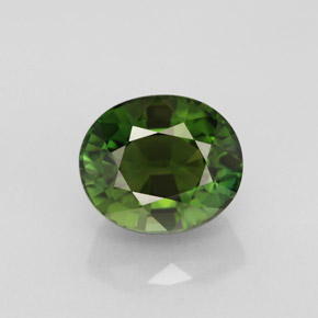 3.17캐럿 천연 그린 투르말린, 타원형 컷, 9.2×7.9 mm, VVS