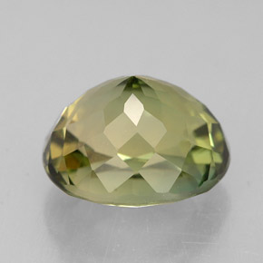 2.92캐럿 천연 노란빛 그린 투르말린, 타원형 컷, 9.1×7.8 mm, VVS