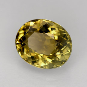 4.00캐럿 천연 녹빛 골든 투르말린, 타원형 컷, 10.7×8.9 mm, VVS-VS
