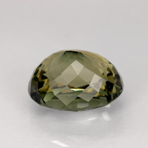 3.43캐럿 천연 골든 그린 투르말린, 타원형 컷, 9.9×8.2 mm, VVS