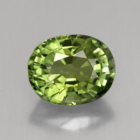 2.37캐럿 천연 그린 투르말린, 타원형 컷, 9.1×7.3 mm, VVS