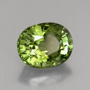 2.37캐럿 천연 그린 투르말린, 타원형 컷, 9.1×7.3 mm, VVS