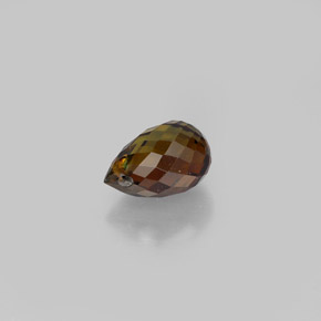 0.89캐럿 천연 녹빛 오렌지 투르말린, 브리올레트, 6.6×4.3 mm, VS