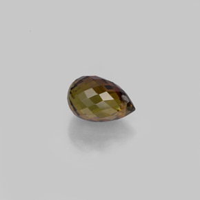 0.89캐럿 천연 녹빛 오렌지 투르말린, 브리올레트, 6.6×4.3 mm, VS