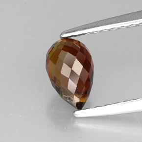 0.81캐럿 천연 멀티컬러 투르말린, 브리올레트, 6.8×4.4 mm, VS