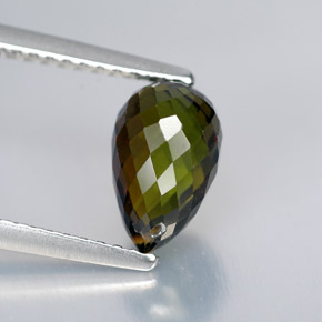 1.98캐럿 천연 멀티컬러 투르말린, 브리올레트, 8.8×5.7 mm, VS