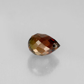 0.62캐럿 천연 녹빛 오렌지 투르말린, 브리올레트, 5.6×4 mm, VVS-VS
