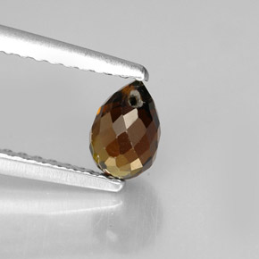 0.62캐럿 천연 녹빛 오렌지 투르말린, 브리올레트, 5.6×4 mm, VVS-VS