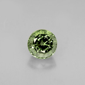 1.01캐럿 천연 그린 투르말린, 라운드 컷, 5.88 mm, VVS