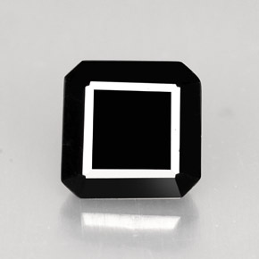 1.23캐럿 천연 검정색 투르말린, 에메랄드 컷, 6.4×6.3 mm, 불투명체
