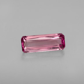 0.81캐럿 천연 퍼플 로즈 투르말린, 에메랄드 컷, 9.1×3.5 mm, VVS-VS