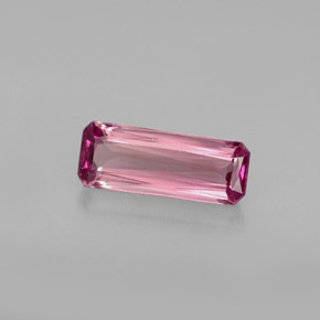 0.81캐럿 천연 퍼플 로즈 투르말린, 에메랄드 컷, 9.1×3.5 mm, VVS-VS