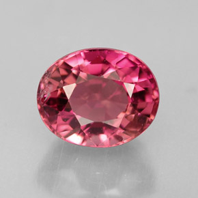 1.45캐럿 천연 로즈 핑크 투르말린, 타원형 컷, 7.3×6 mm, VS-SI