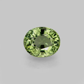 1.21캐럿 천연 그린 투르말린, 타원형 컷, 7×5.8 mm, IF