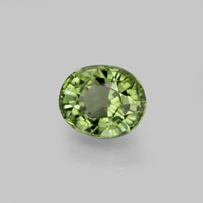 1.21캐럿 천연 그린 투르말린, 타원형 컷, 7×5.8 mm, IF